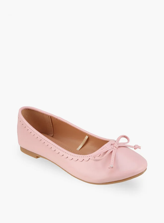 Flora Bella By Shoexpress Girls Bow Accent Ballerina Shoes